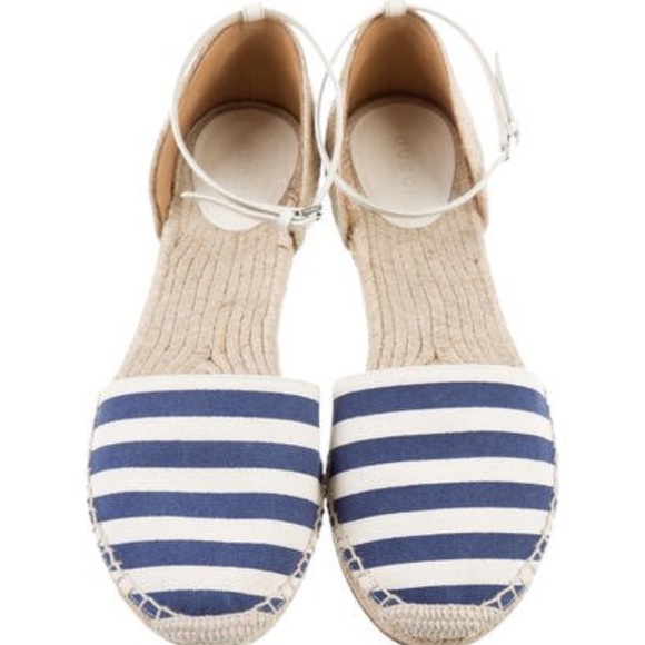 Authentic gucci striped espadrilles